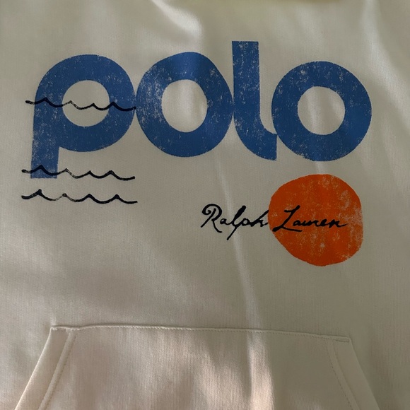 Polo Ralph Lauren Logo & Wave Graphic Fleece Hoodie - Picture 7 of 7